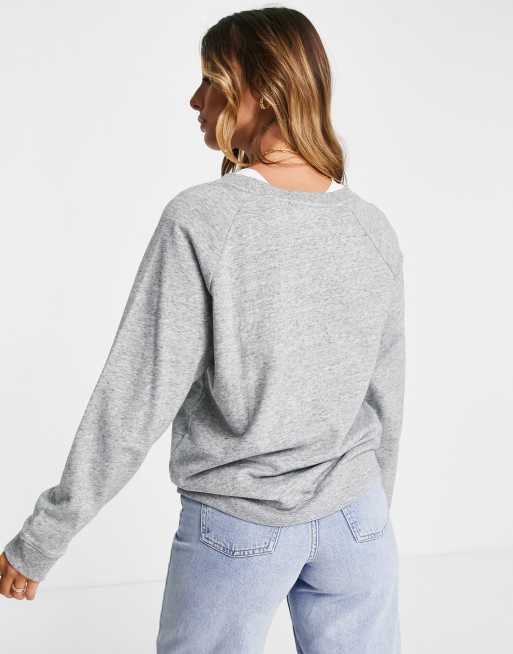 Levi's - Felpa comoda in pile grigio con logo grafico