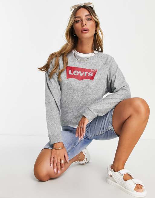 Levi’s® felpa ragazza nera con grafica e cappuccio relaxed