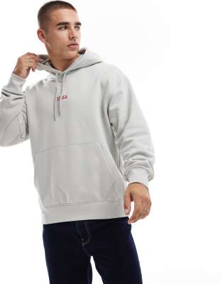 Levi's - Felpa con cappuccio comoda grigia con etichetta piccola del logo al centro - view 1