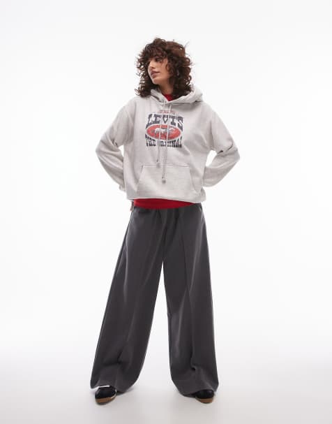 Levi's - Felpa con cappuccio grigia con logo western - view 1