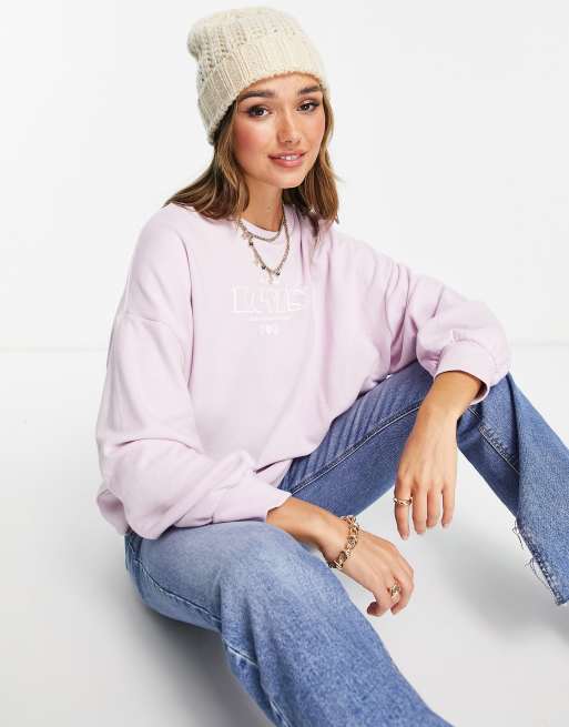 Levi's - Felpa girocollo con grafica e logo, colore lilla