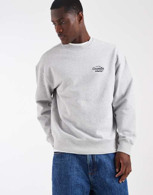 Levi's - Felpa grigio mélange con grafica di auto, 5 di 5