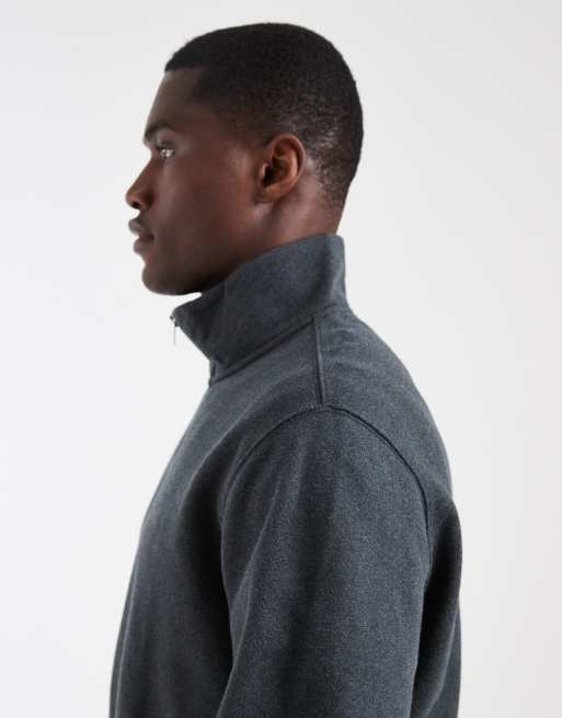 Levi's felpa originale con zip corta in antracite scuro, 4 di 5