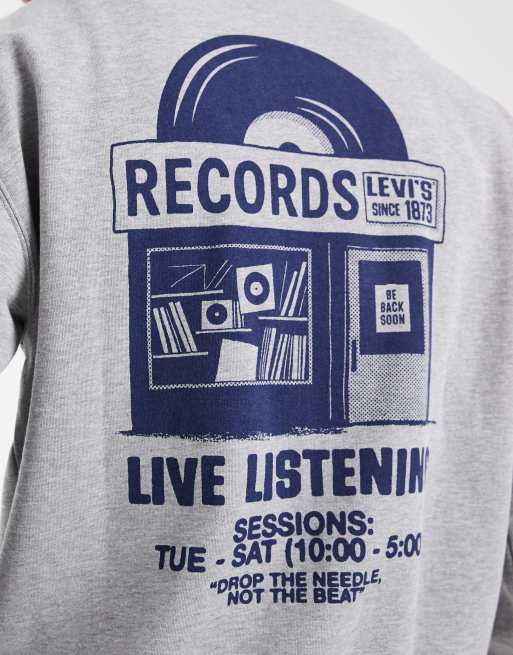 Levi's felpa relaxed grigia con stampa grafica sul retro, 5 di 5