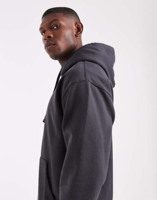 Levi's - Felpa vestibilità comoda color antracite con cappuccio e logo con due cavalli, 4 di 5