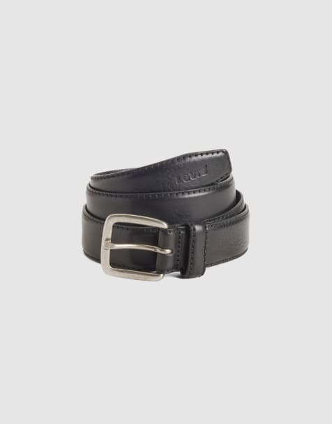 Levi's Finn Gürtel mit faux-feather-Kante in Schwarz - view 1