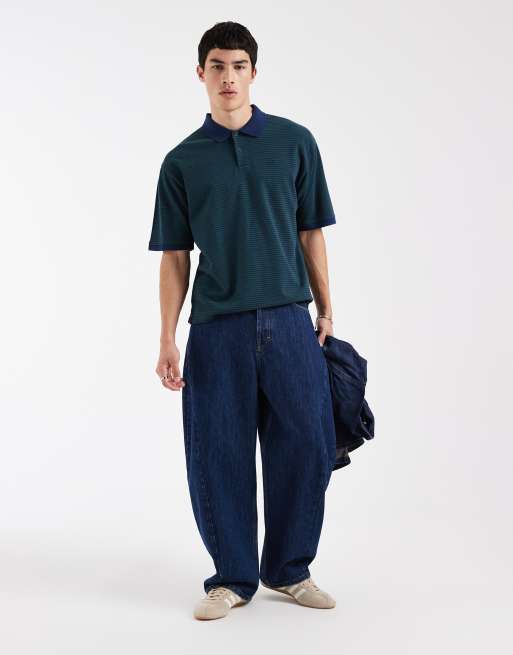 Levi's - Finn - Marineblå polo med striber i firkantet pasform, 2 af 5