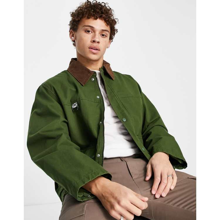 Levi's fishing jacket in green with collar | ASOS