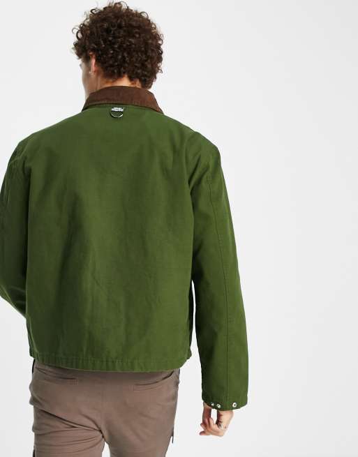 LEVI'S Retro Mod Cord Collar Fishing Jacket in Mossy Green