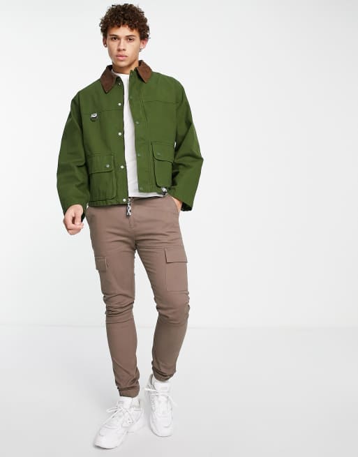 Levi's fishing jacket in green with collar