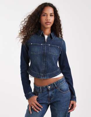 Levi's fitted denim trucker jacket in dark blue