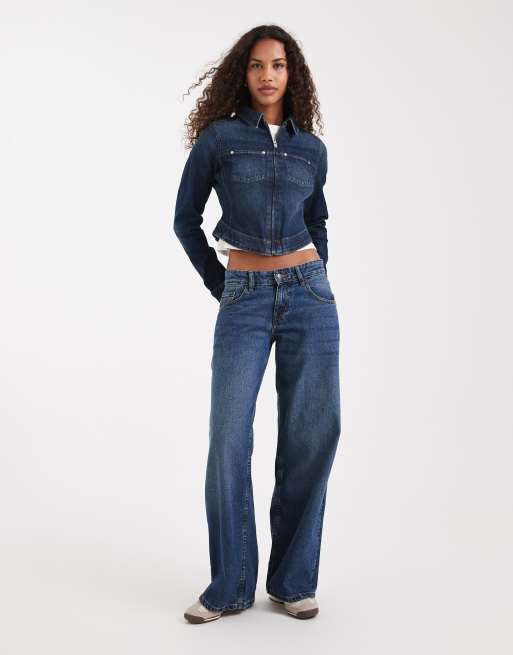 Levi's fitted denim trucker jacket in dark blue, 3 of 4