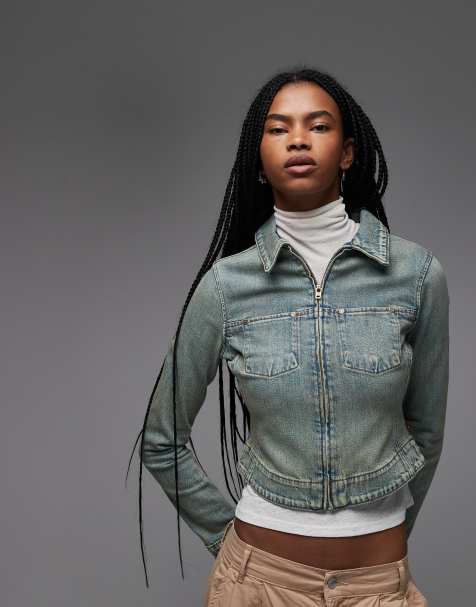 Levi's fitted denim trucker jacket in grunge overdye