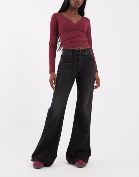 Levis flare studded denim jeans in dark blue - view 1