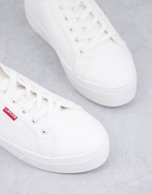 levis flatform trainers white