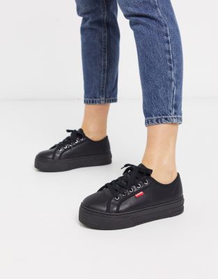 levi's flatform lace up trainer