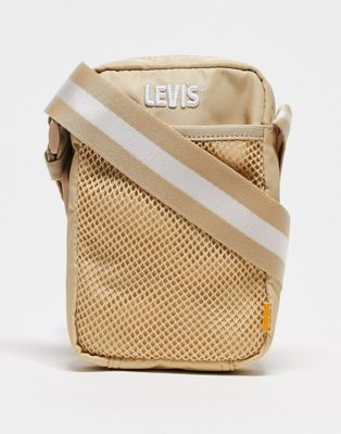Levi's flight bag in beige with poster logo
