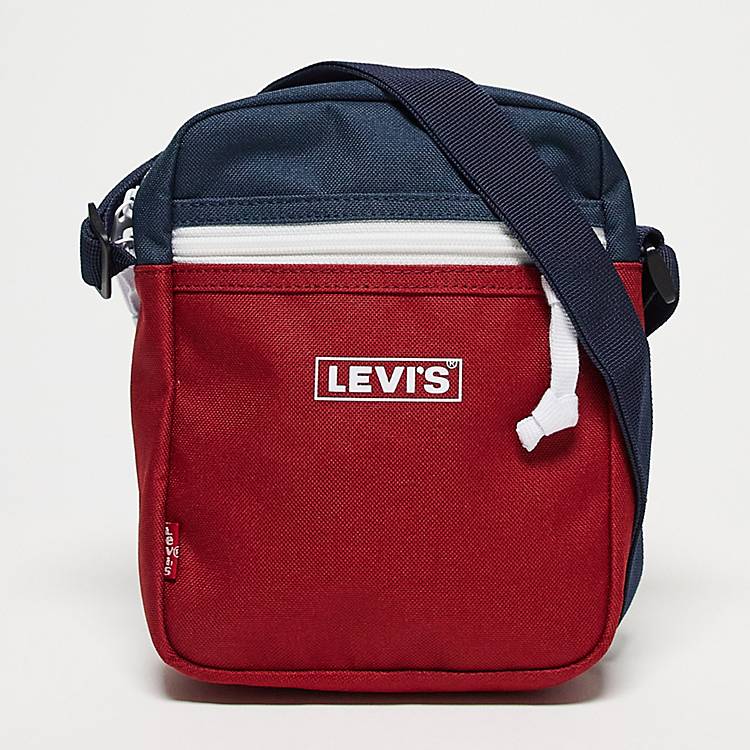 Levi's flight bag in red/navy with small logo | ASOS