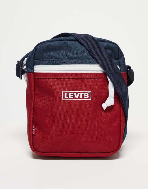 Levi's flight bag in red/navy with small logo | ASOS