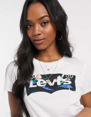 Levi's floral batwing t-shirt in white