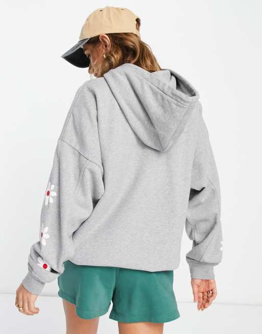 Levi's floral graphic rider hoodie in grey | ASOS