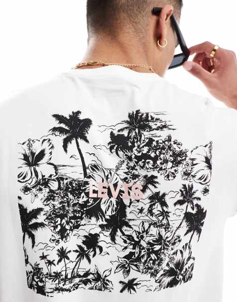 Levi's floral logo print relaxed fit t-shirt in white - view 1