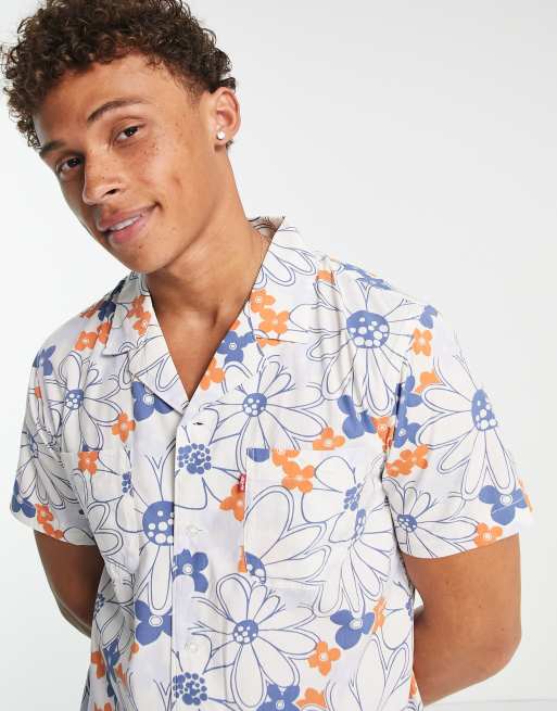 Levi's flower printed short sleeve shirt in multi | ASOS