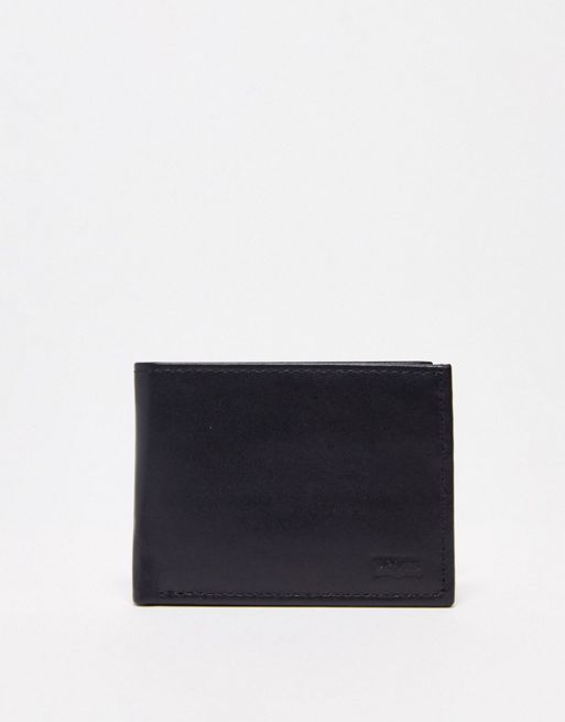 Levi's - Foldbar pung i læder med flagermusvinge-logo