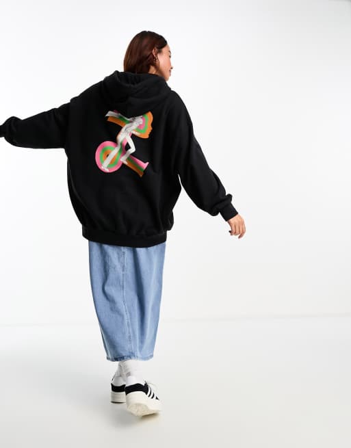 Levi's for Gals oversized logo hoodie in washed black