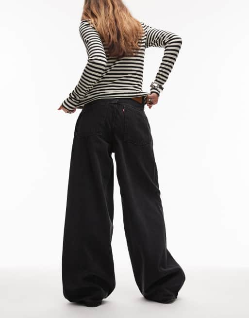 Levi's - Forvaskede sorte super-baggy jeans med tøndeformede ben , 2 af 5