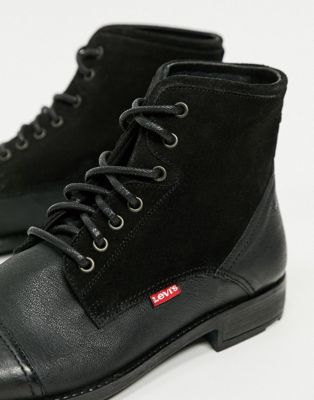 Levi's fowler leather boot in black 