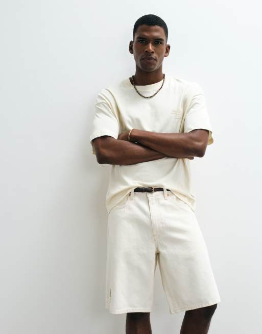 Levi's - France 478 - Pantaloncini di jeans larghi lavaggio bianco, 5 di 5
