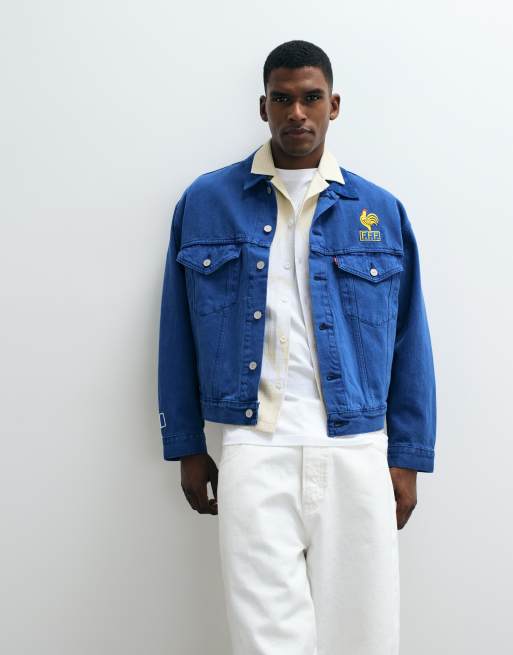 Levi's - France - Denim truckerjack in blauw met wassing, deel van co-ord set, 5 van 5
