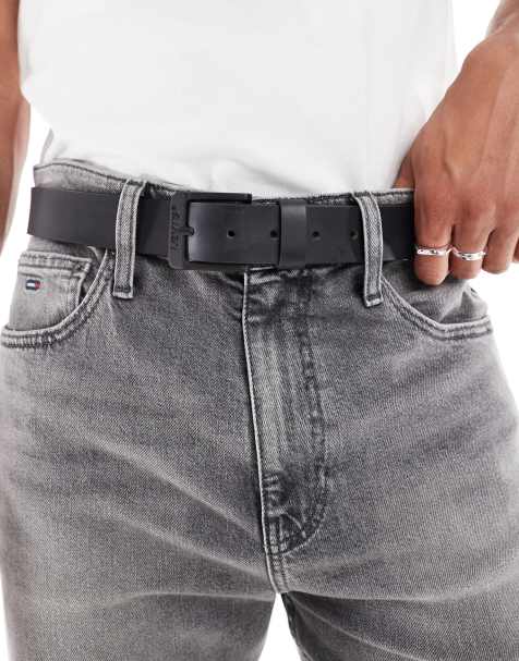 Levi's - Free - Leren riem met logogesp in zwart - view 1