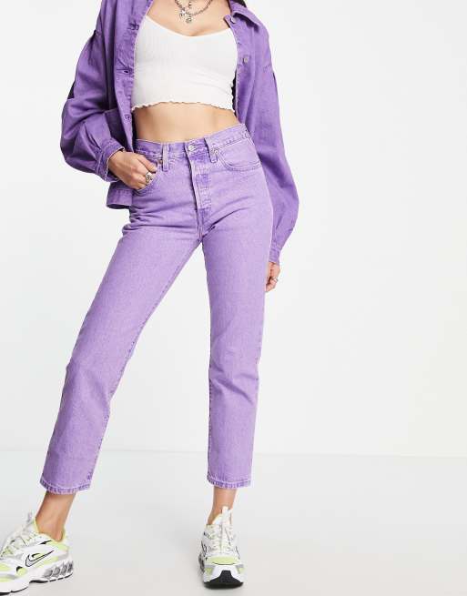 Levi's – Fresh 501 – Verkürzte Jeans aus Baumwolle in Lavendel - LILAC