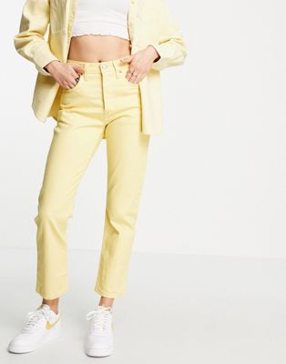 Levi's Fresh cotton 501 crop jeans in yellow - YELLOW - ASOS Price Checker