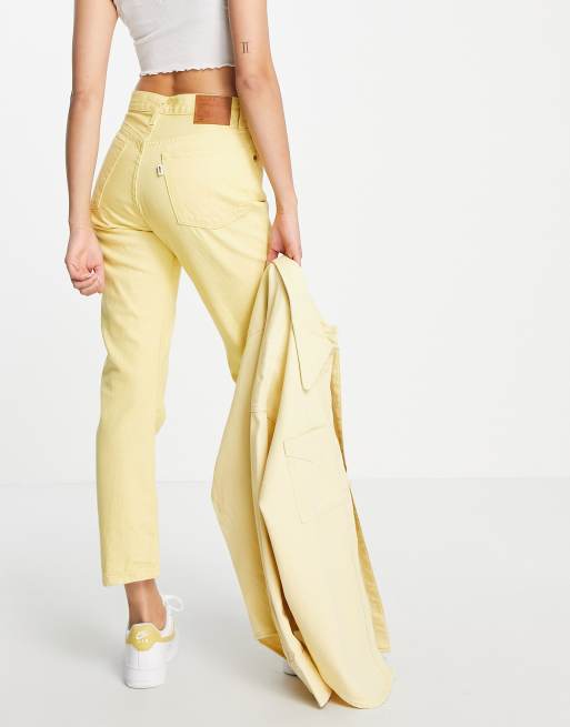 Levi s Fresh cotton 501 crop jeans in yellow YELLOW