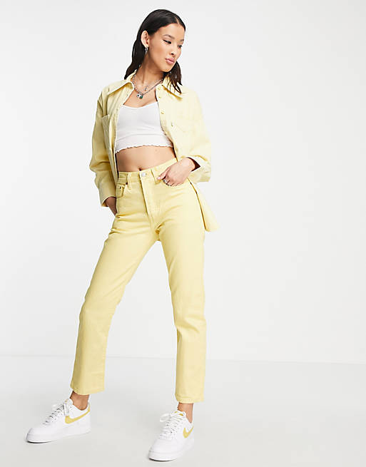 Levi's Fresh cotton 501 crop jeans in yellow - YELLOW | ASOS