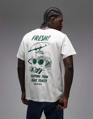 Fresh - T-Shirt in Weiß mit Grafikprint Weiß L