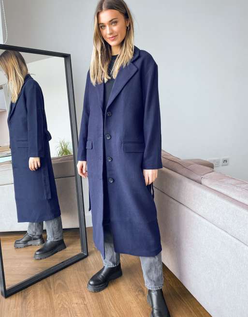 Charlotte Longline Coat - Navy