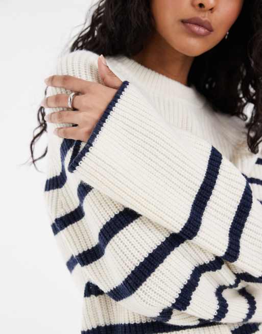 Levi's Frida maglione lavorato a maglia a righe in ecru, 3 di 4