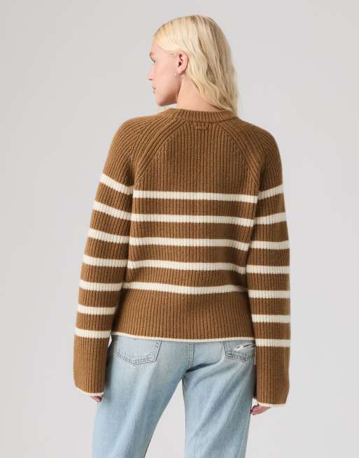 Levi's Frida wool crewneck sweater in brown, 2 of 4