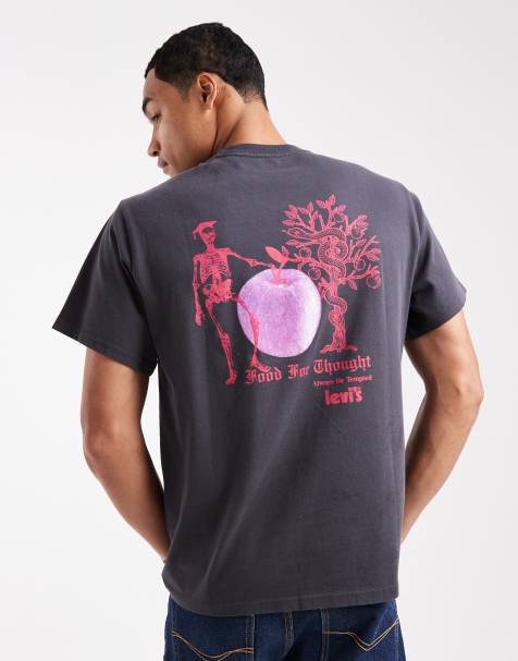 Levi's – Fruit of Knowledge – Czarny luźny T-shirt z nadrukiem na plecach - view 1