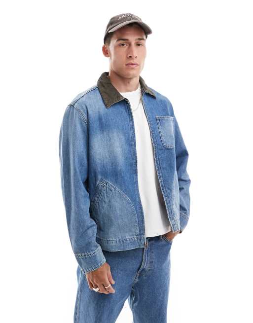 Levi s full zip mechanics denim trucket jacket in light blue ASOS