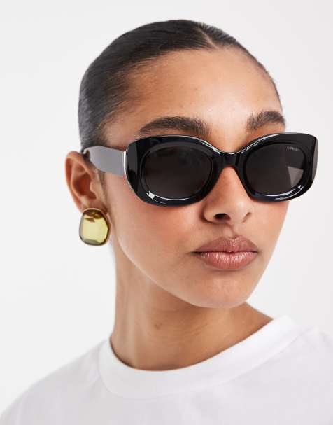 Levi's - Gafas de sol negras rectangulares con lentes grises - view 1