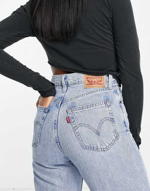 Levi's – Gerade geschnittene Jeans in hellblauer Waschung mit hohem Bund, 3 von 4