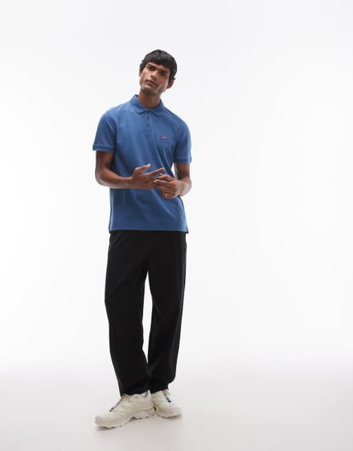 Levi's - Gestreept slim-fit piqué polo met vleermuislogo in marineblauw, 2 van 4