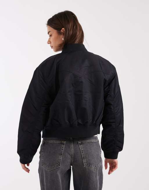Levi's giacca bomber in nylon scout con carré posteriore western nera, 3 di 4