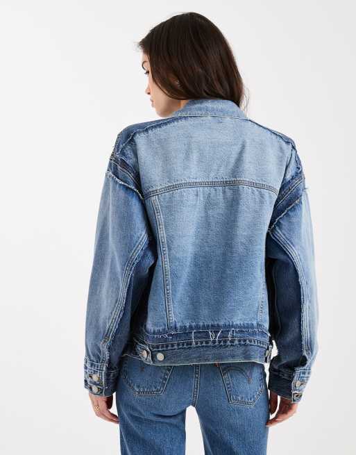 Levi's - Giacca di jeans destrutturata blu, 4 di 4