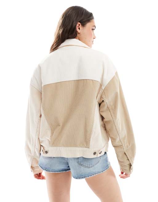 Levi's - Giacca sportiva anni '90 beige con fodera trapuntata, 4 di 4